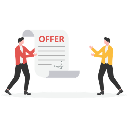 Un homme d'affaires a reçu une offre d'emploi  Illustration