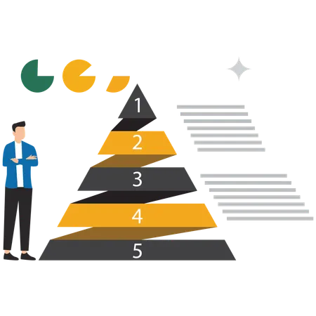 Les hommes d'affaires analysent le graphique du marché  Illustration