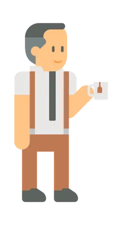 Homme d'affaires appréciant le café  Illustration