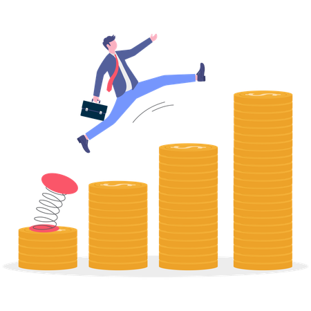 Un homme d'affaires avance  Illustration