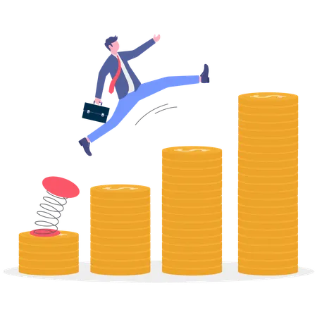 Un homme d'affaires avance  Illustration