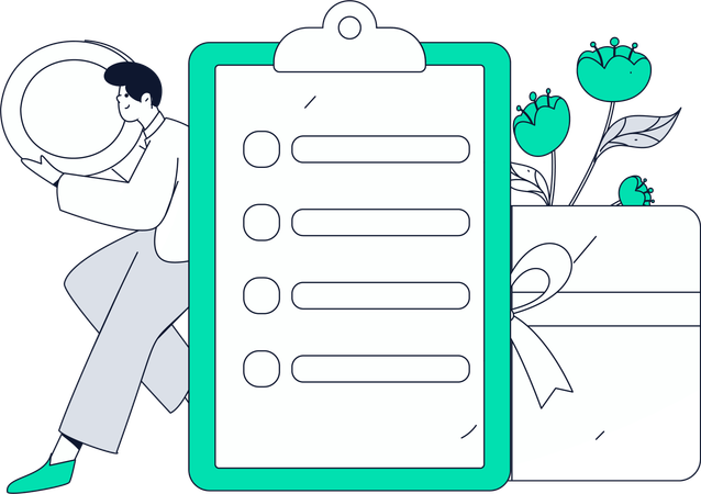 Un homme d’affaires examine le formulaire KYC  Illustration