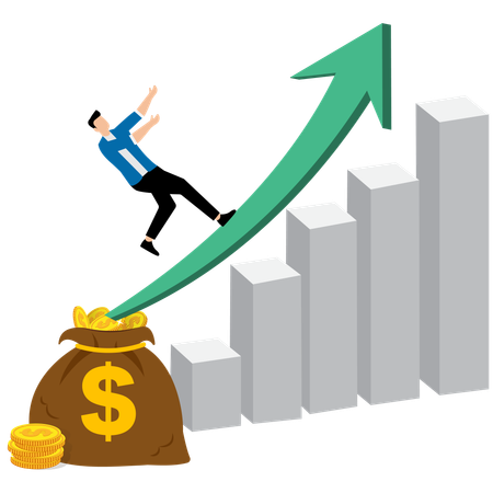 Homme d'affaires ayant une croissance d'investissement  Illustration