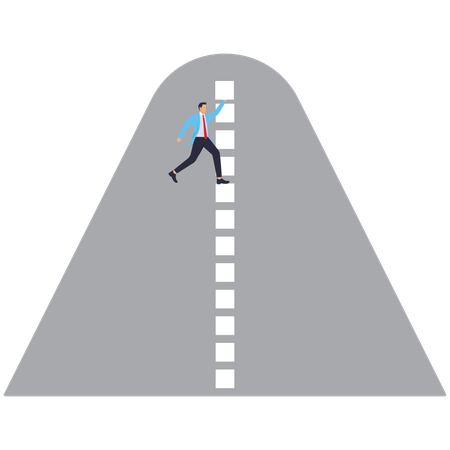 Un homme d'affaires trace son propre chemin commercial  Illustration