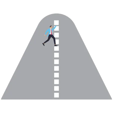 Un homme d'affaires trace son propre chemin commercial  Illustration