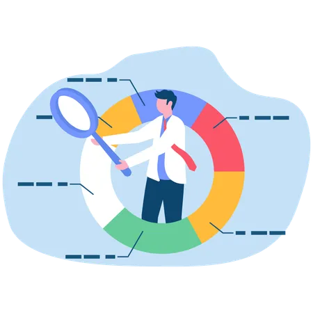 Homme d'affaires faisant analyste de données  Illustration