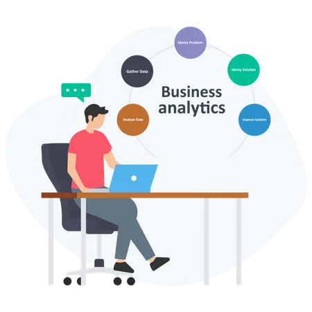 Homme d'affaires faisant une analyse commerciale  Illustration