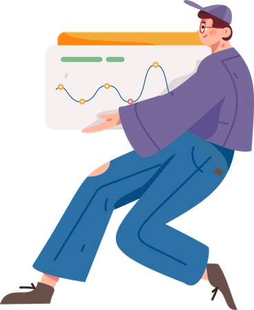 Homme d'affaires faisant des études de marché  Illustration