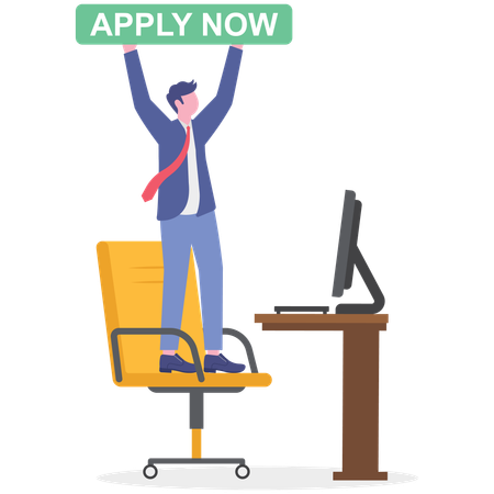 Un homme d'affaires postule pour un nouvel emploi  Illustration