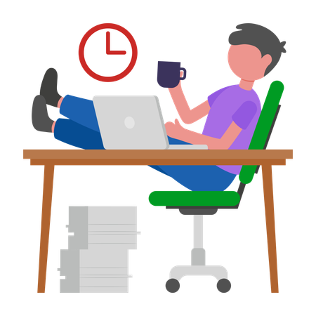 Homme d'affaires prenant une pause-café  Illustration