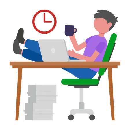 Homme d'affaires prenant une pause-café  Illustration
