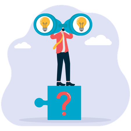 Homme d'affaires à la recherche de compétences commerciales  Illustration