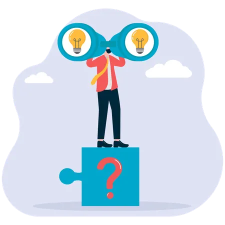 Homme d'affaires à la recherche de compétences commerciales  Illustration