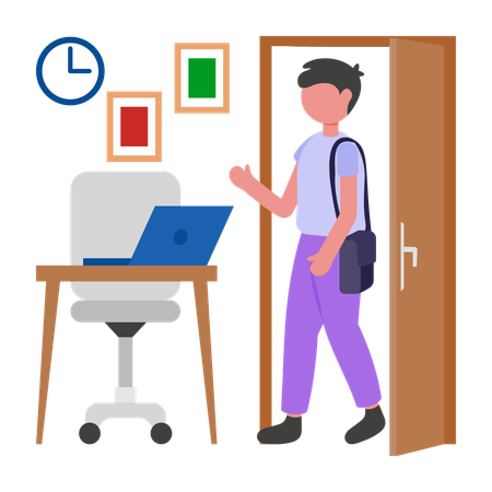 Un homme d'affaires revient au travail  Illustration