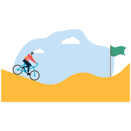 Un homme d'affaires sur une route dangereuse  Illustration