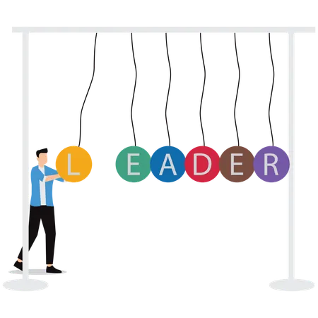 Homme d'affaires travaillant sur le leadership  Illustration