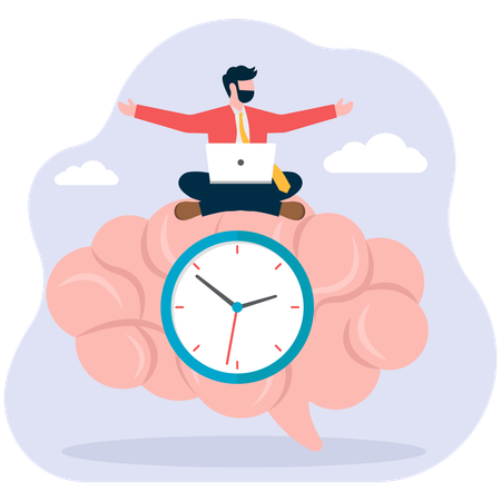 Homme d'affaires utilisant un minuteur cérébral  Illustration