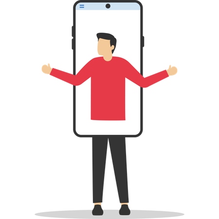 Homme d'affaires utilisant un mobile  Illustration