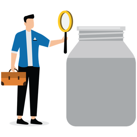 Homme d'affaires à la recherche de solutions ou de créativité  Illustration