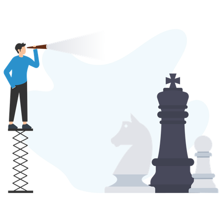 Homme d'affaires à la recherche d'une opportunité commerciale  Illustration