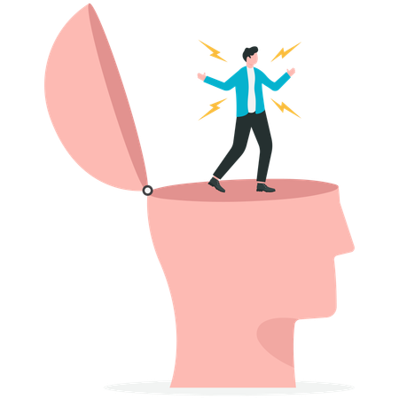 Homme d'affaires à tête humaine  Illustration