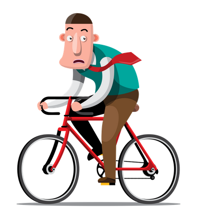 Homme d'affaires à vélo  Illustration