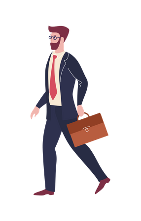 Homme d'affaires va travailler  Illustration