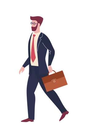 Homme d'affaires va travailler  Illustration