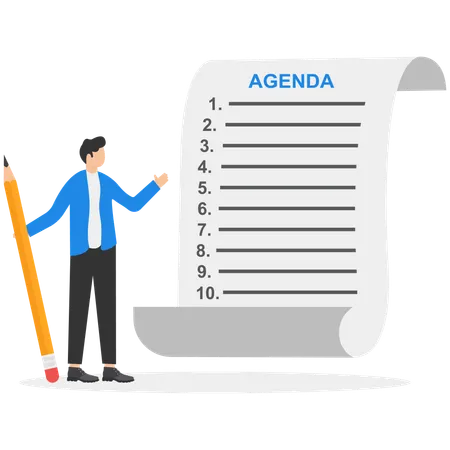 Homme d'affaires avec agenda de travail  Illustration