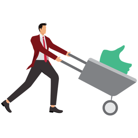 Homme d'affaires avec des émotions positives  Illustration