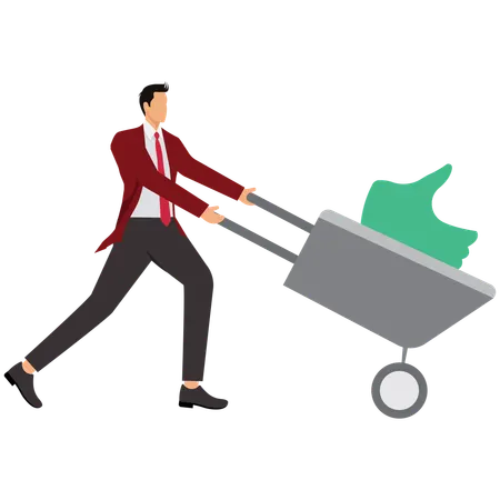 Homme d'affaires avec des émotions positives  Illustration