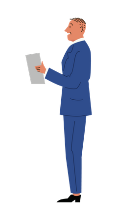 Homme d'affaires avec contrat  Illustration