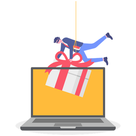 Homme d'affaires avec récompense marketing  Illustration