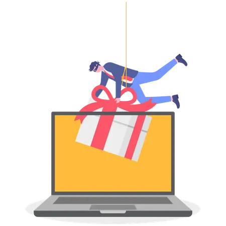 Homme d'affaires avec récompense marketing  Illustration