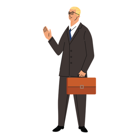 Homme d'affaires avec valise  Illustration