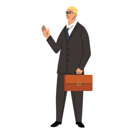 Homme d'affaires avec valise  Illustration