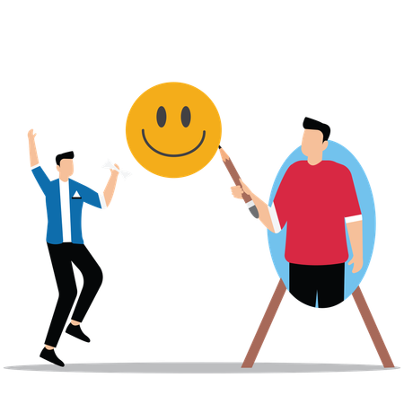 Homme d'affaires ayant une image de soi positive et de confiance  Illustration