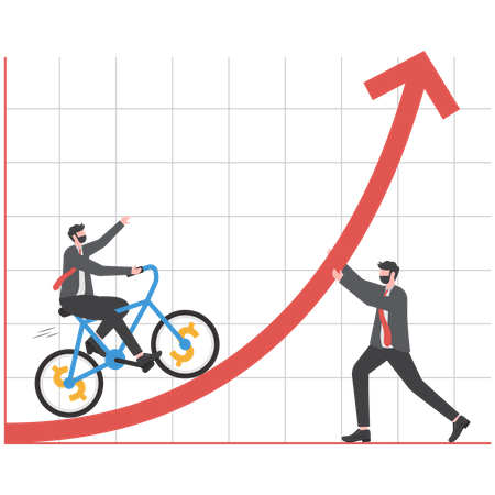 L'homme d'affaires change la direction des affaires  Illustration