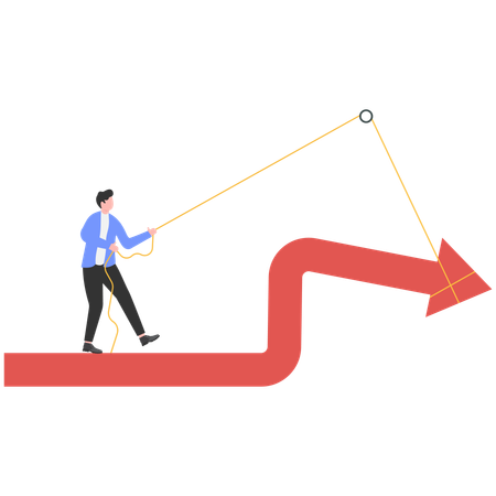 Homme d'affaires changeant la direction de ses affaires  Illustration