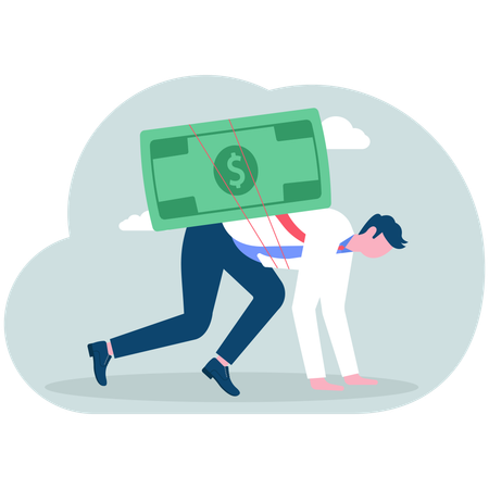 Les hommes d'affaires commencent à courir contre les billets de banque  Illustration