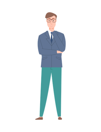 Homme d'affaires confiant debout  Illustration