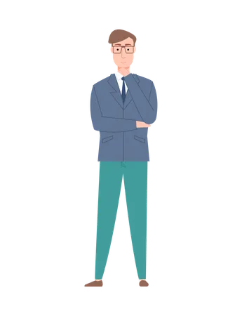 Homme d'affaires confiant debout  Illustration