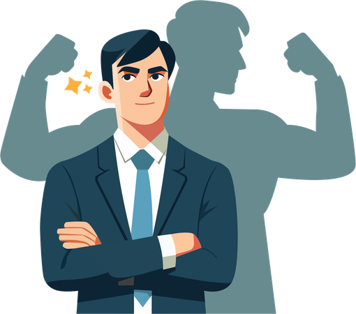 Homme d'affaires confiant debout en uniforme  Illustration
