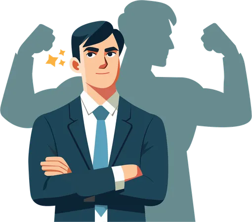 Homme d'affaires confiant debout en uniforme  Illustration