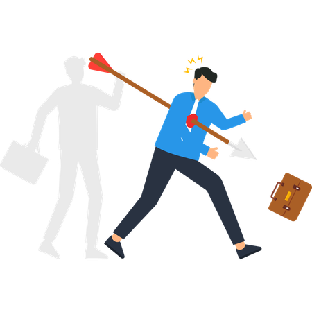 Homme d'affaires confronté à l'échec commercial  Illustration