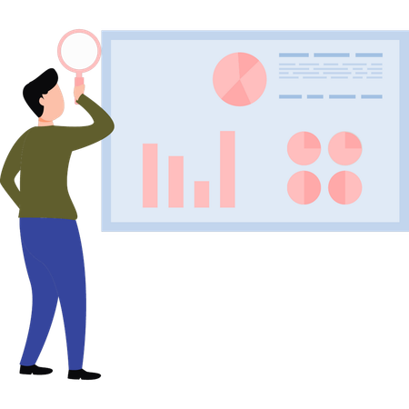 Homme d'affaires faisant des recherches commerciales  Illustration