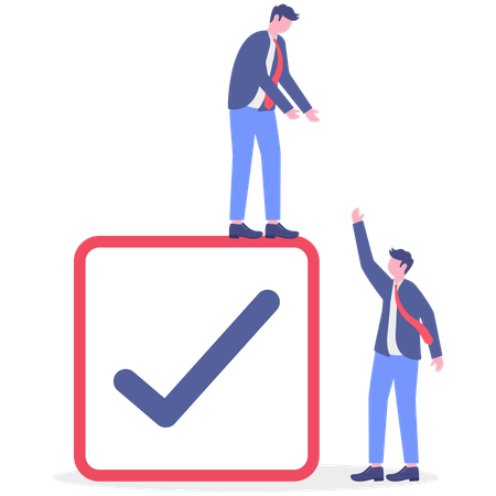 Un homme d'affaires donne des responsabilités au travail  Illustration