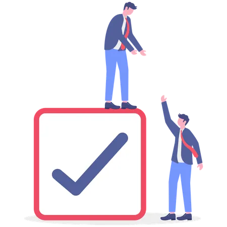 Un homme d'affaires donne des responsabilités au travail  Illustration