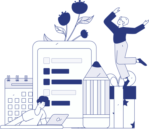 Homme d'affaires effectuant une évaluation client  Illustration