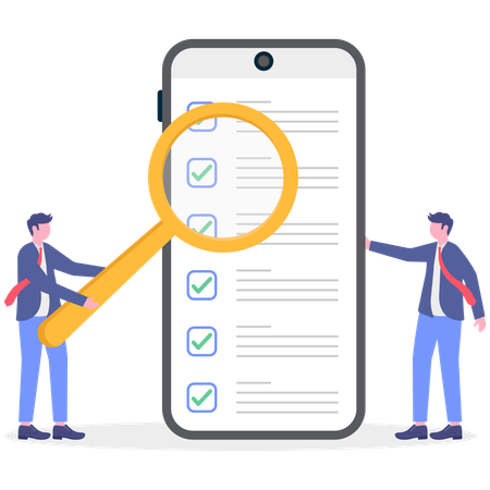 Homme d'affaires effectuant une inspection commerciale  Illustration
